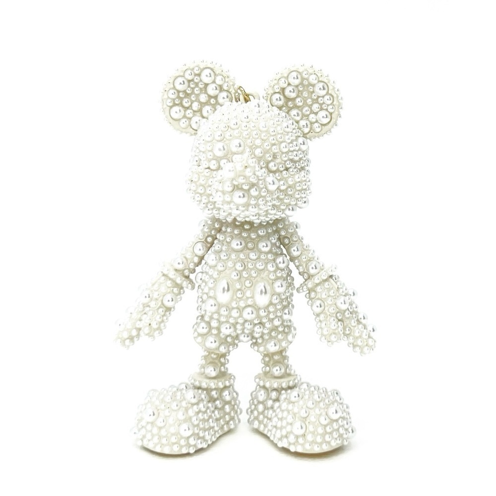 Disney X Baublebar Mickey Mouse Disney Bag Charm Faux Pearl White NWT New in Box - Picture 3 of 8